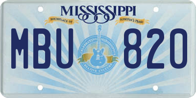 MS license plate MBU820