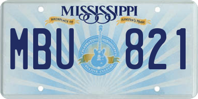 MS license plate MBU821