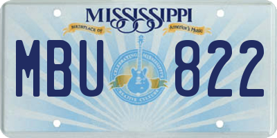 MS license plate MBU822