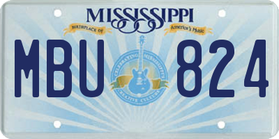 MS license plate MBU824