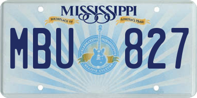 MS license plate MBU827