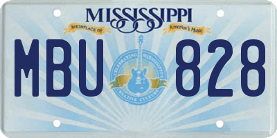 MS license plate MBU828