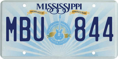 MS license plate MBU844