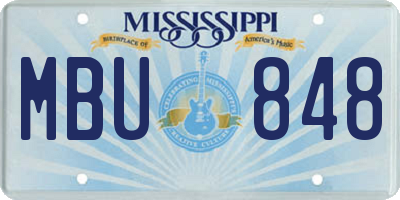 MS license plate MBU848