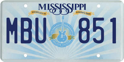 MS license plate MBU851