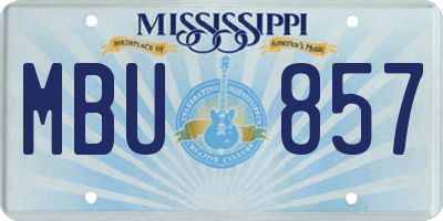 MS license plate MBU857