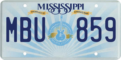 MS license plate MBU859