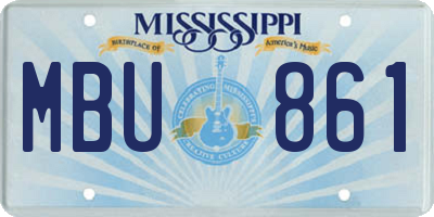 MS license plate MBU861