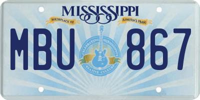MS license plate MBU867