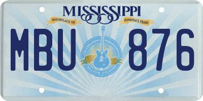 MS license plate MBU876