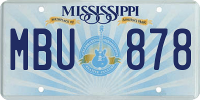 MS license plate MBU878