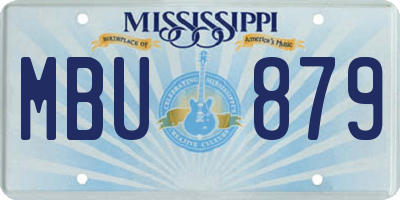 MS license plate MBU879