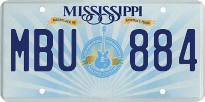 MS license plate MBU884