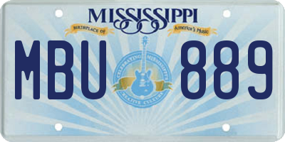 MS license plate MBU889
