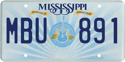 MS license plate MBU891
