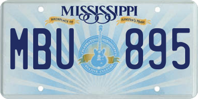 MS license plate MBU895