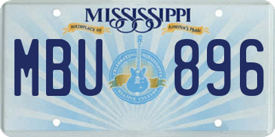 MS license plate MBU896