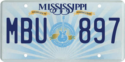 MS license plate MBU897