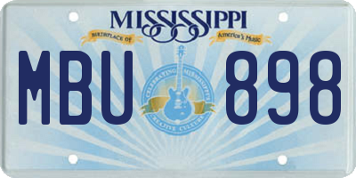 MS license plate MBU898