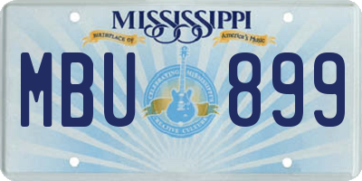 MS license plate MBU899