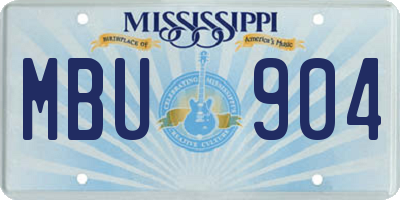 MS license plate MBU904