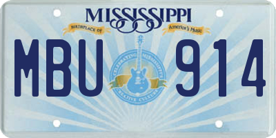 MS license plate MBU914