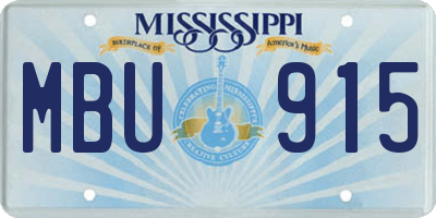 MS license plate MBU915
