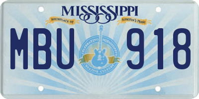 MS license plate MBU918
