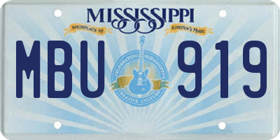 MS license plate MBU919