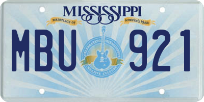 MS license plate MBU921
