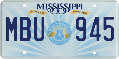 MS license plate MBU945