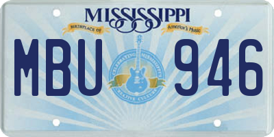 MS license plate MBU946