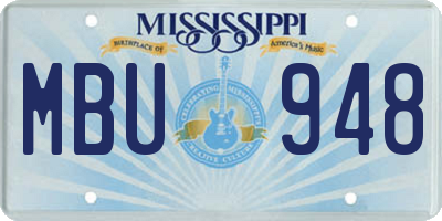 MS license plate MBU948