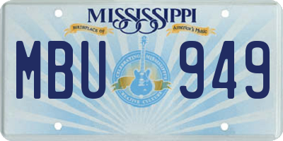 MS license plate MBU949