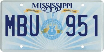 MS license plate MBU951