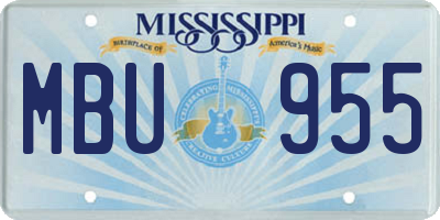 MS license plate MBU955