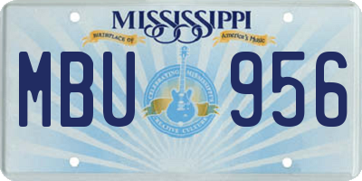 MS license plate MBU956
