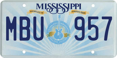 MS license plate MBU957