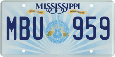 MS license plate MBU959