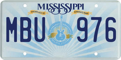 MS license plate MBU976