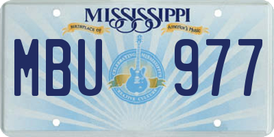 MS license plate MBU977
