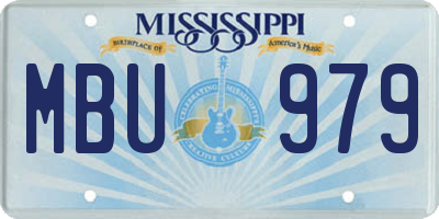 MS license plate MBU979