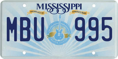 MS license plate MBU995