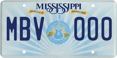 MS license plate MBV000