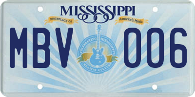 MS license plate MBV006