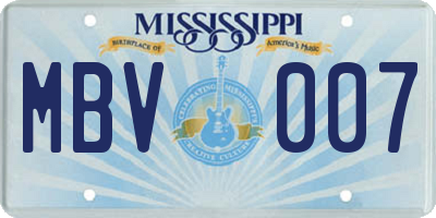 MS license plate MBV007