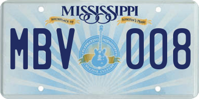 MS license plate MBV008