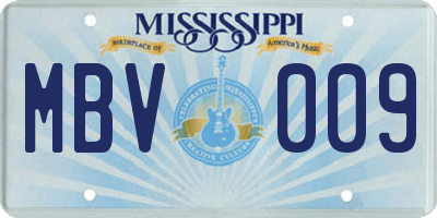 MS license plate MBV009