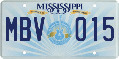 MS license plate MBV015