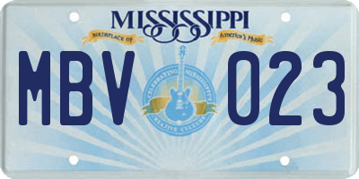 MS license plate MBV023